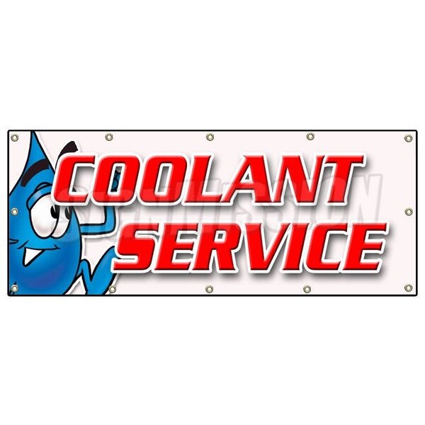COOLANT SERVICE BANNER SIGN car mechanic auto shop service maintenance